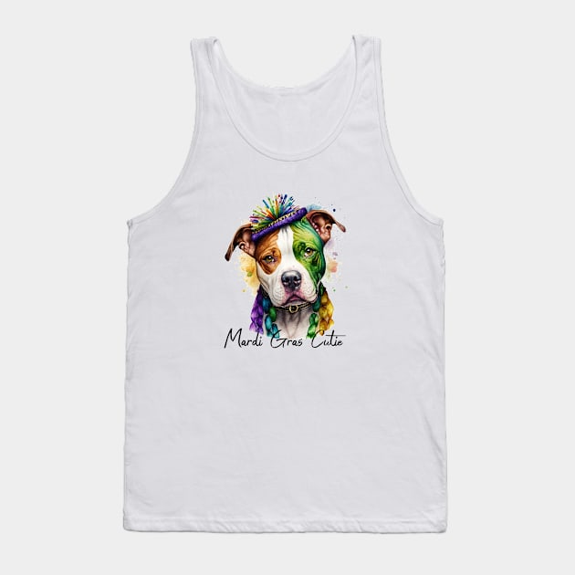 Mardi Gras Cutie Pit bull Tank Top by Trinket Trickster